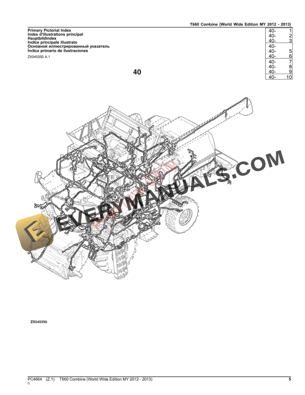 John Deere T660 Combine Parts Catalog PC4664 06OCT23-5