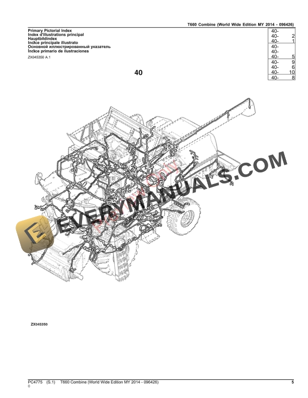 John Deere T660 Combine Parts Catalog PC4775 06OCT23-5