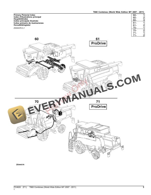 John Deere T660 Combines Parts Catalog PC4620 10SEP23-5
