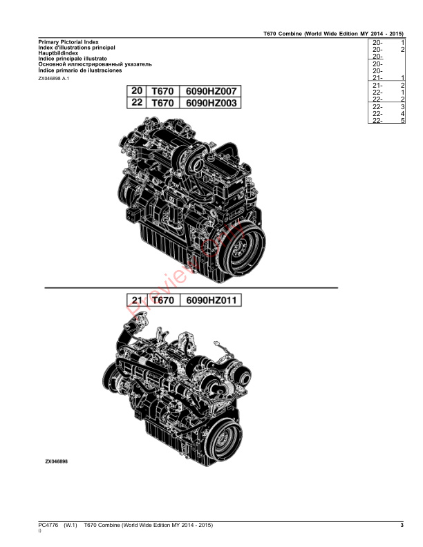 John Deere T670 Combine Parts Catalog PC4776 06OCT23-3