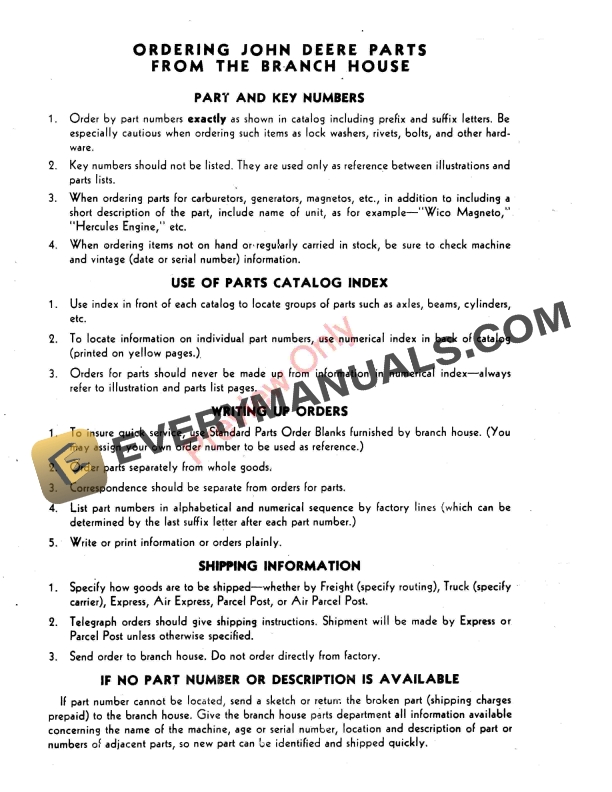 John Deere TFD and THD Wisconsin Engines Parts Catalog PC488 01AUG58-4