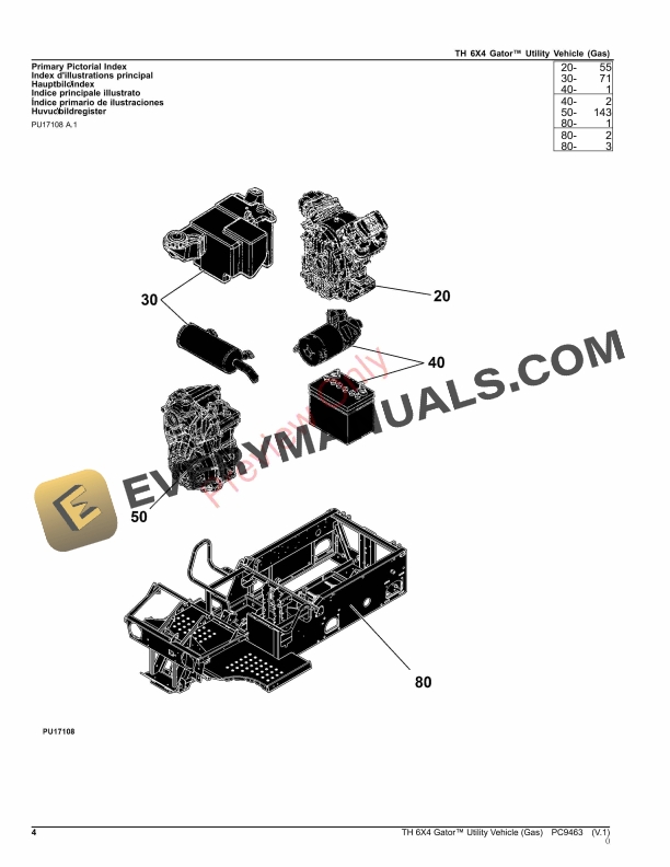 John Deere TH 6X4 Gator Utility Vehicle (Gas) Parts Catalog PC9463 17AUG23-4