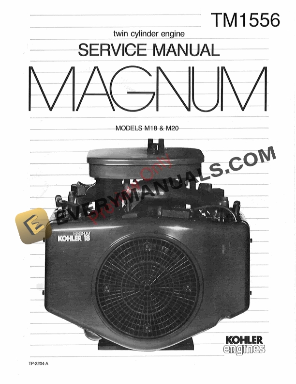 John Deere TP-2204-A Twin Cylinder Engine Technical Manual TM1556 01JAN92-1