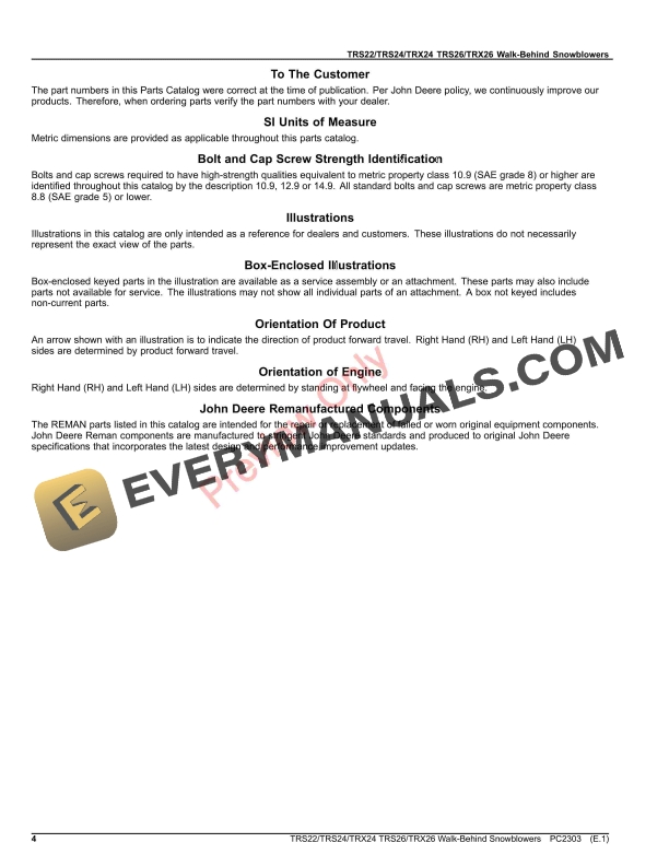 John Deere TRS22, TRS24, TRX24, TRS26 AND TRX26 WALK Parts Catalog PC2303 11JUL23-4