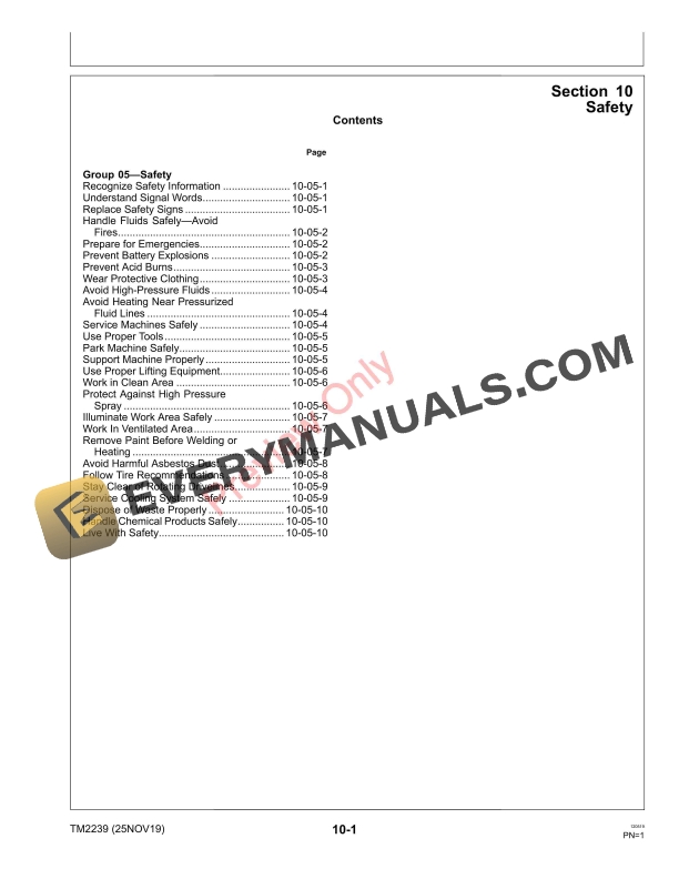 John Deere TS 4X2 TH 6X4 Gas and TH 6X4 Diesel Gators UtilityVehicles Technical Manual TM2239 25NOV19 5