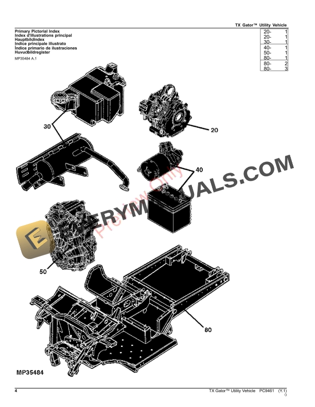 John Deere TX Gator Utility Vehicle Parts Catalog PC9461 30NOV23-4