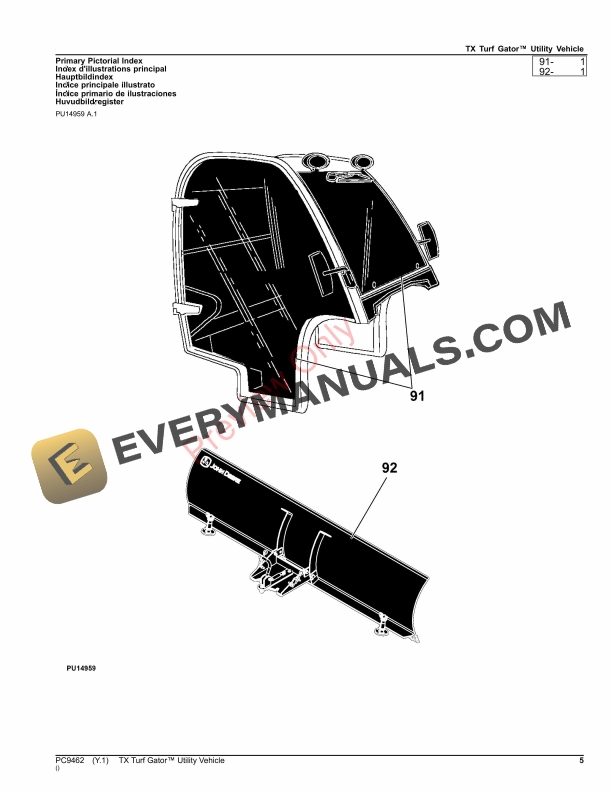 John Deere TX Turf Gator Utility Vehicle Parts Catalog PC9462 03OCT23-5
