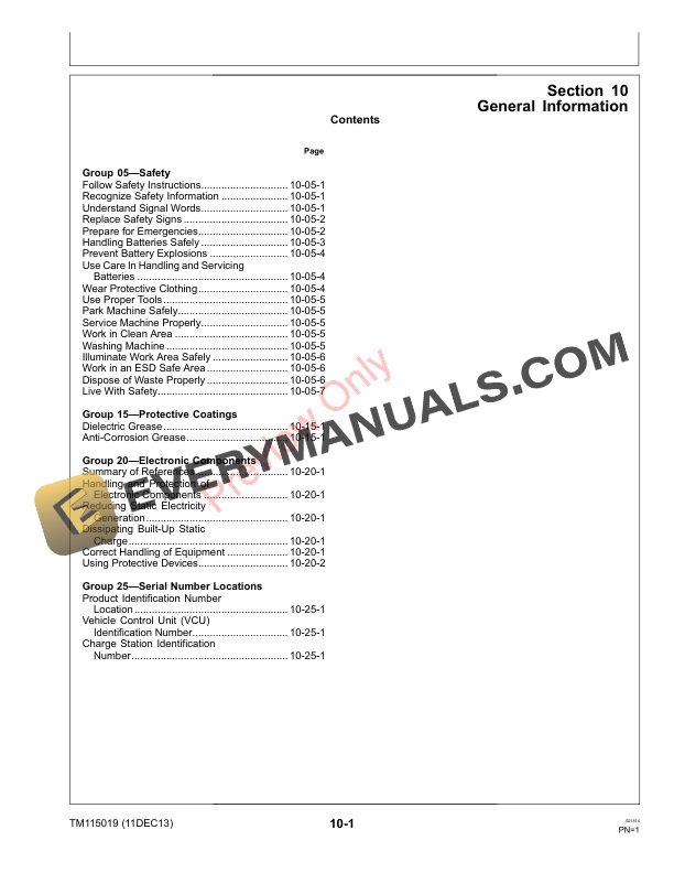 John Deere Tango E5 500F MOWiT Autonomous Mower Technical Manual TM115019 11DEC13 3