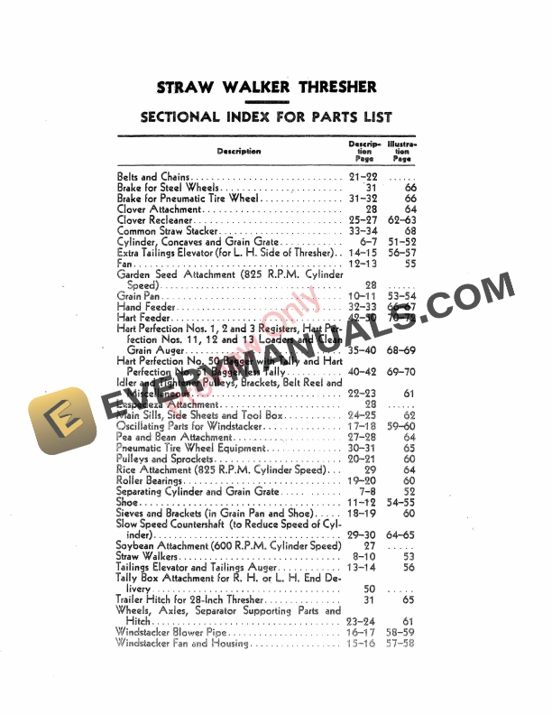 John Deere Threshers and Attachments Parts Catalog PC62H 01MAY47-5