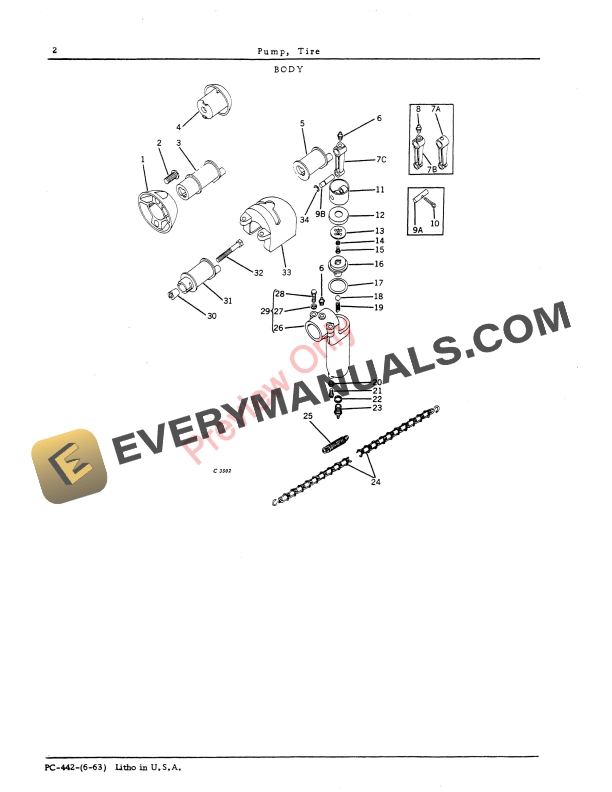 John Deere Tire Pump Parts Catalog PC442 01JUN63-4