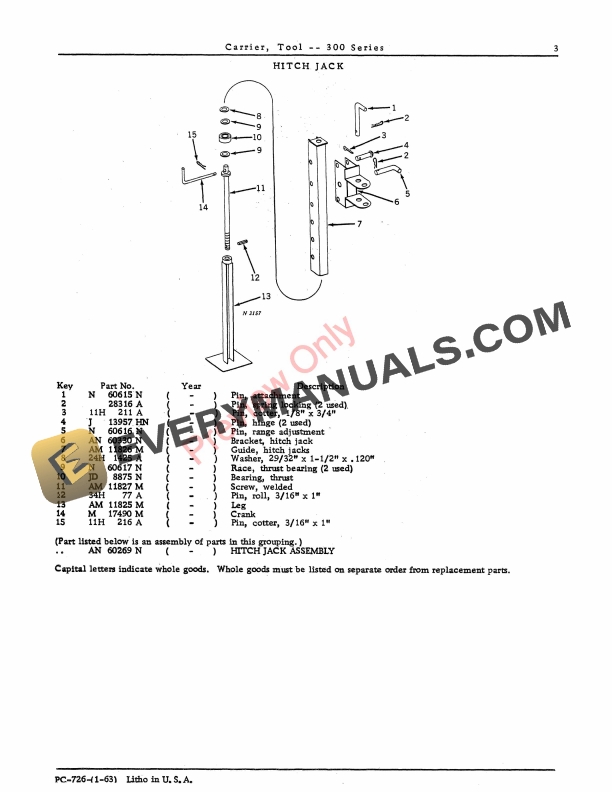 John Deere Tool Carrier – 300 Series Parts Catalog PC726 01JAN63-5