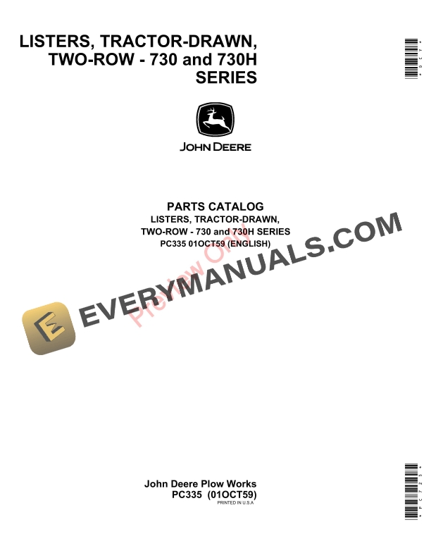 John Deere Tractor-Drawn Listers – 730