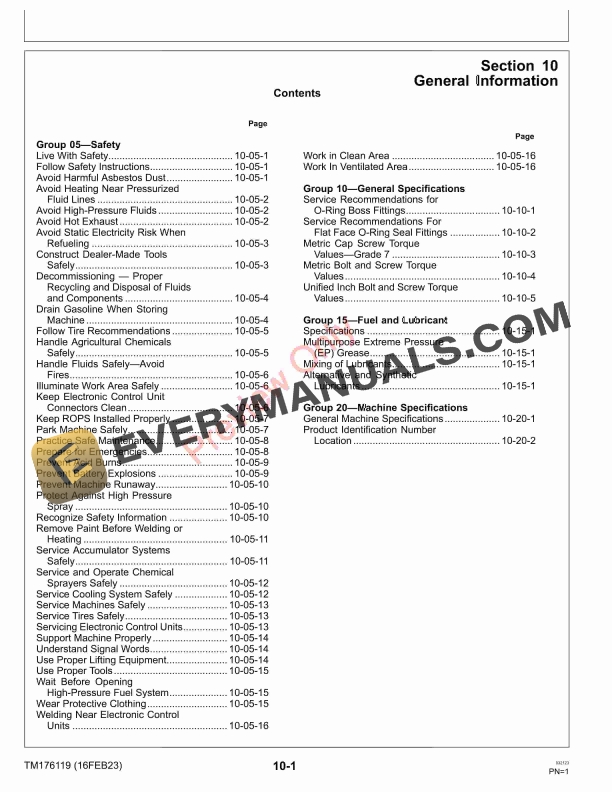 John Deere TruFinish 1220 Utility Rake (010001-) Technical Manual TM176119 16FEB23 7 John Deere TruFinish 1220 Utility Rake 010001 Technical Manual TM176119 16FEB23 5
