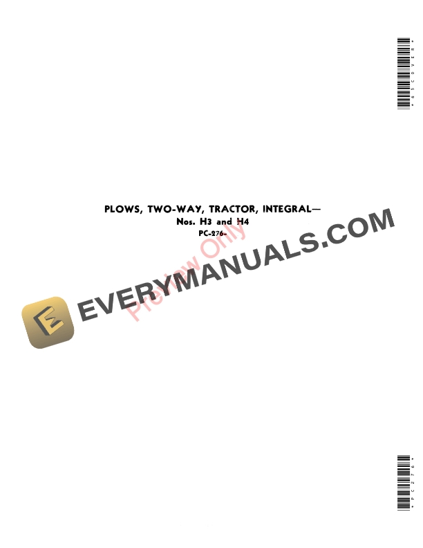 John Deere Two-Way Integral Tractor Plows – Nos. H3