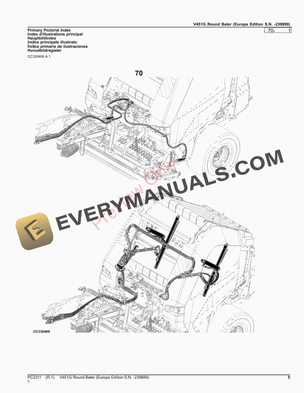 John Deere V451G Round Baler Parts Catalog PC3311 17OCT23-5