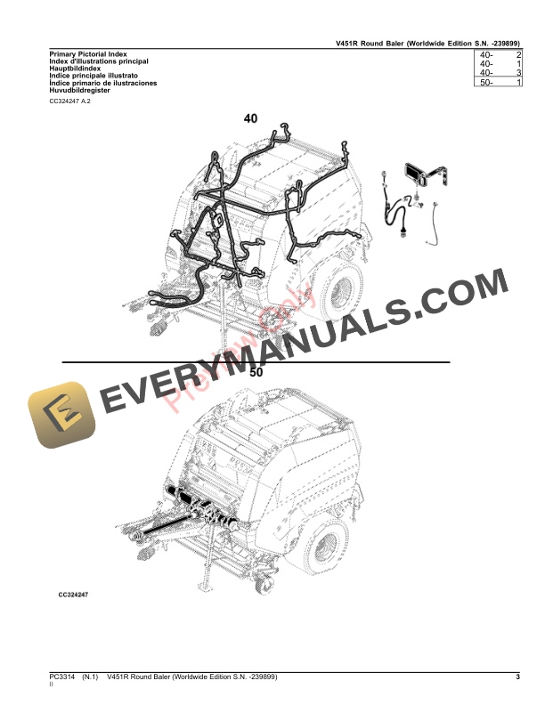 John Deere V451R Round Baler Parts Catalog PC3314 17OCT23-3