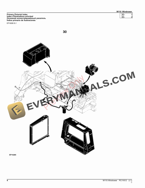 John Deere W110 Windrower Parts Catalog PC11612 03OCT23 4