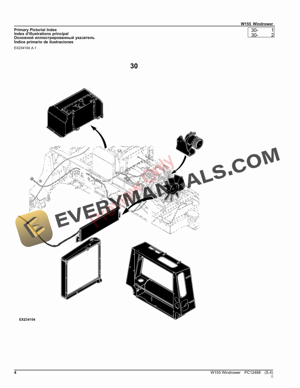 John Deere W155 Windrower Parts Catalog PC12488 12NOV23-4