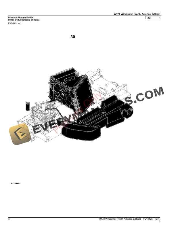 John Deere W170 Windrower Parts Catalog PC13498 12AUG23-4