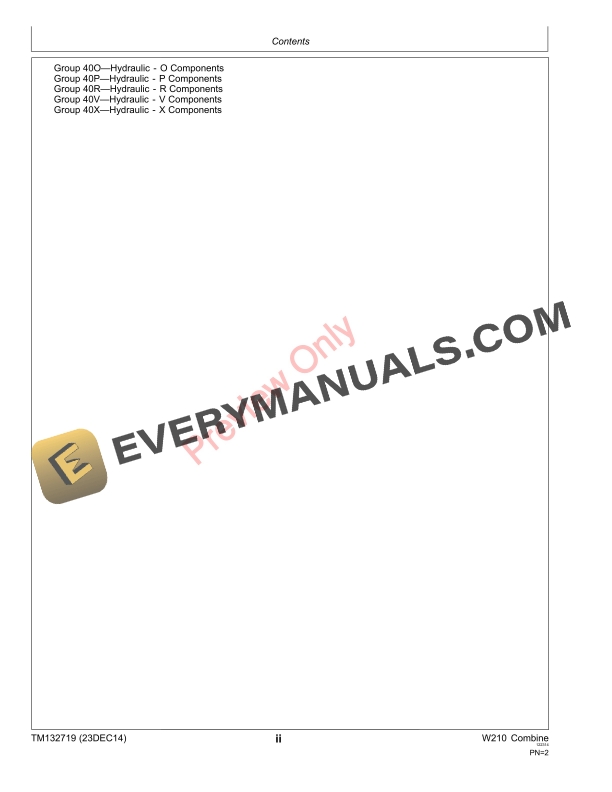 John Deere W210 Combine Technical Manual TM132719 13FEB15 4