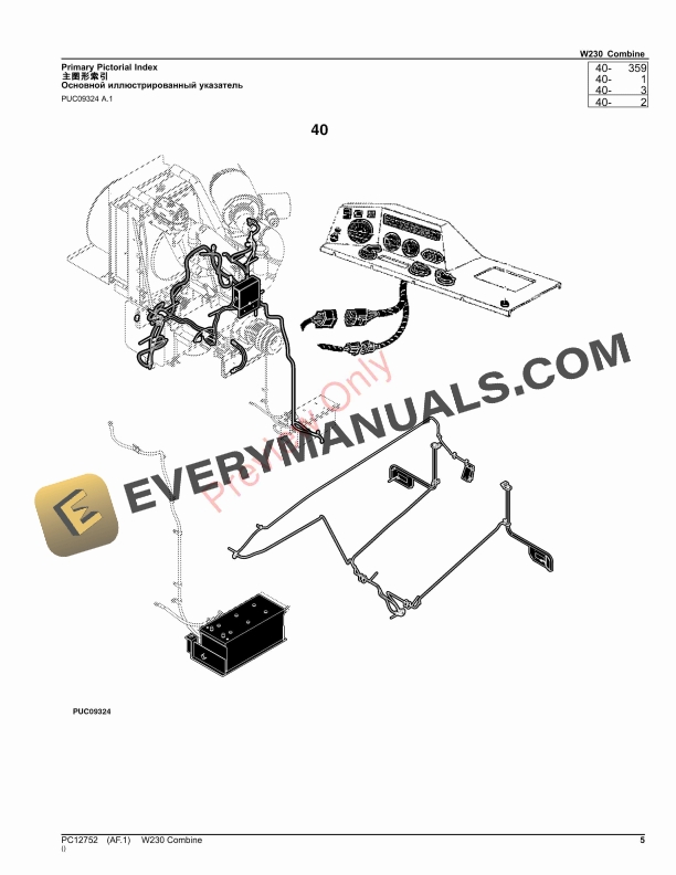 John Deere W230 Combine Parts Catalog PC12752 30SEP23-5