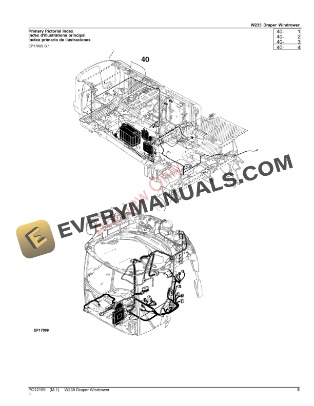 John Deere W235 Draper Windrower Parts Catalog PC12199 30SEP23-5
