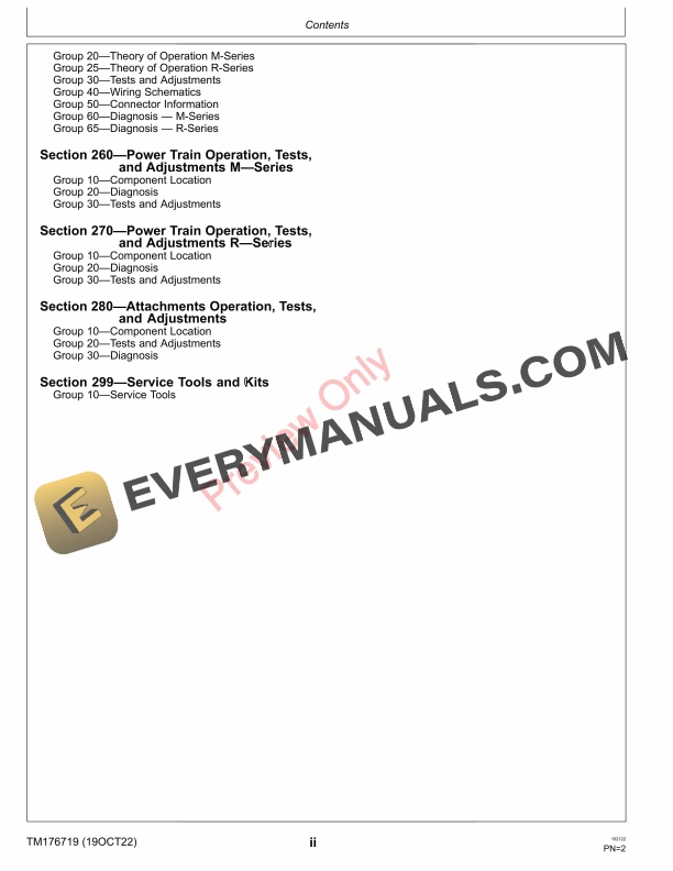 John Deere W36M W48M W36R W48R W52R and W61R Commercial Walk Behind Mowers 050001 Technical Manual TM176719 19OCT22 4