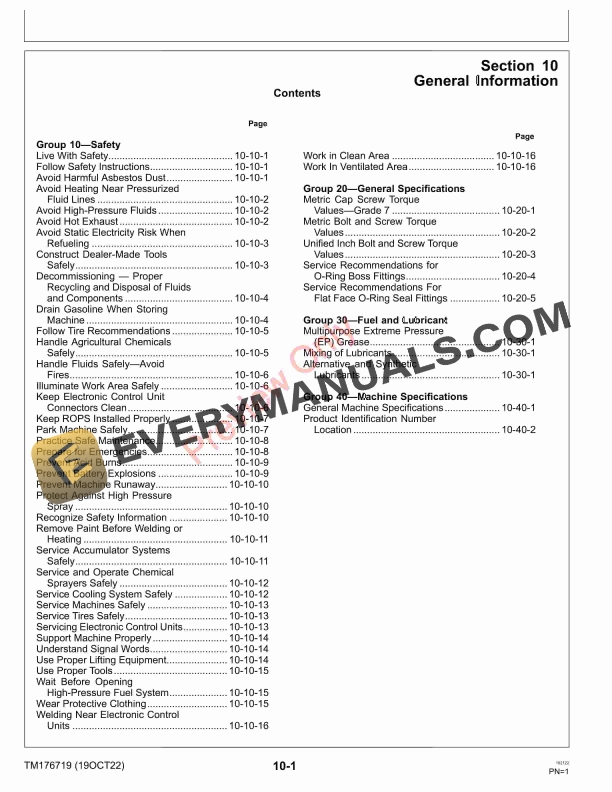 John Deere W36M W48M W36R W48R W52R and W61R Commercial Walk Behind Mowers 050001 Technical Manual TM176719 19OCT22 5