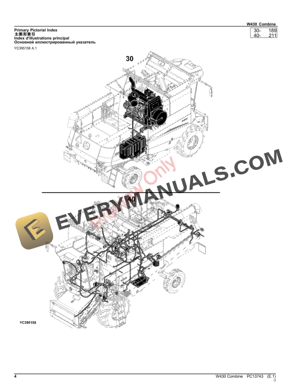 John Deere W430 Combine Parts Catalog PC13743 22OCT23-4