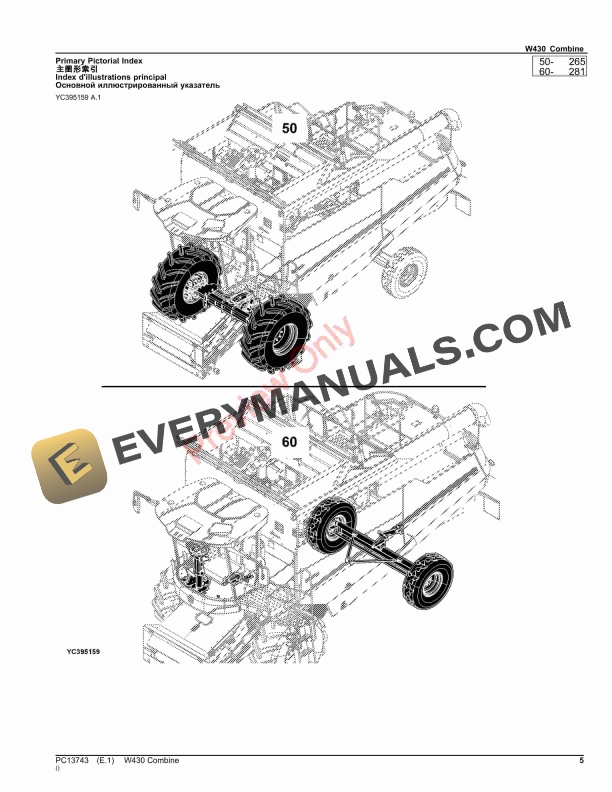 John Deere W430 Combine Parts Catalog PC13743 22OCT23-5