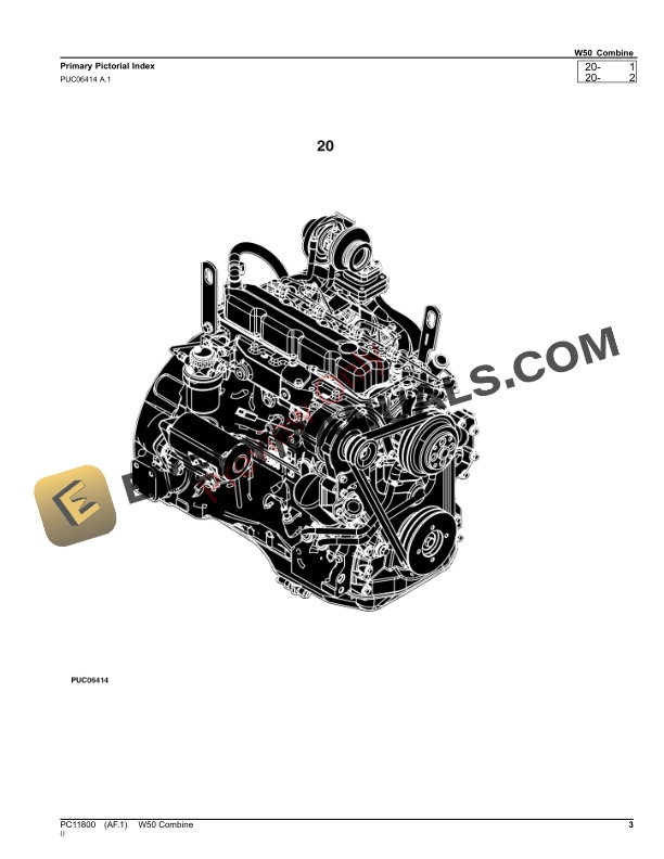 John Deere W50 Combine Parts Catalog PC11800 12APR23 4 John Deere W50 Combine Parts Catalog PC11800 12APR23 3