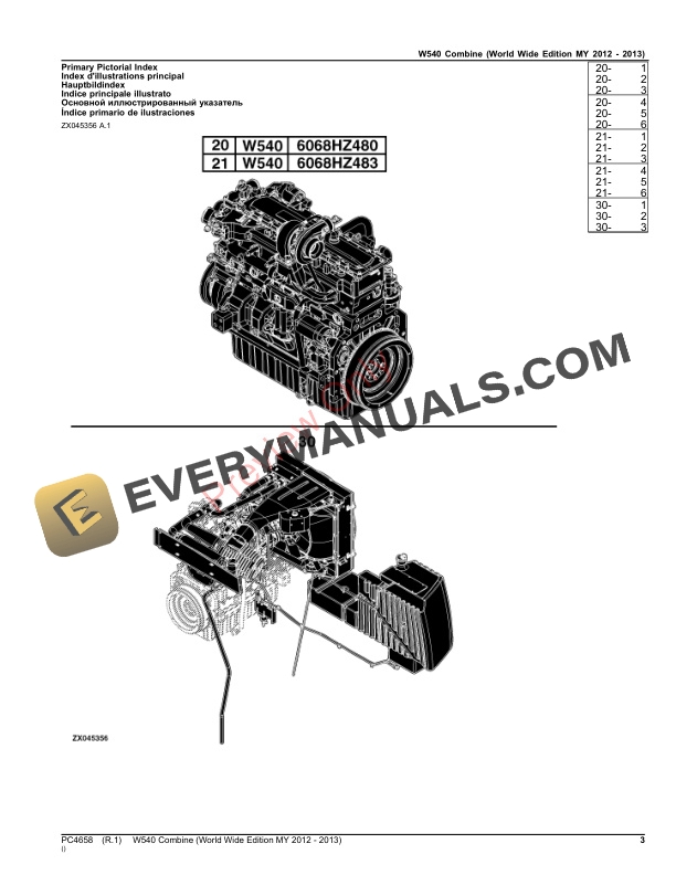 John Deere W540 Combine Parts Catalog PC4658 19NOV23-3