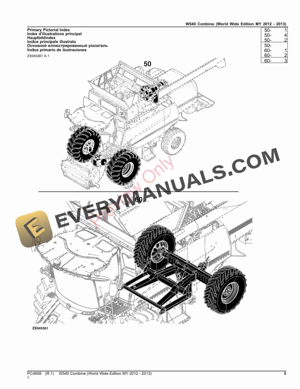 John Deere W540 Combine Parts Catalog PC4658 19NOV23-5