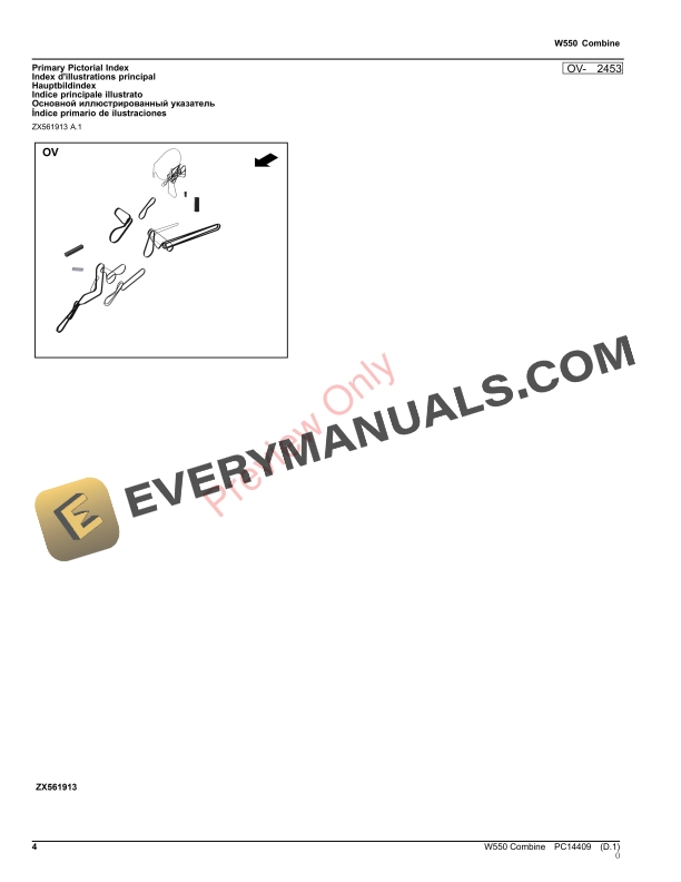 John Deere W550 Combine (PIN 1Z0W550XXXX130000-) Parts Catalog PC14409 05NOV23-4