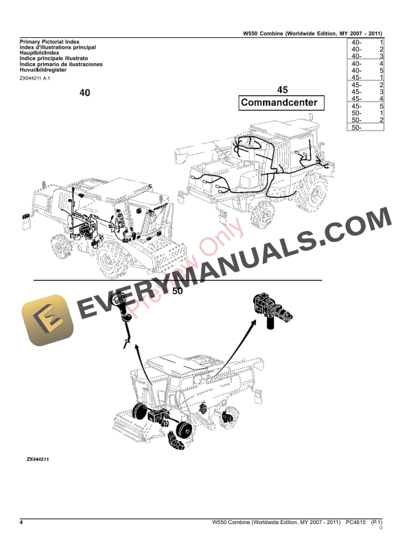 John Deere W550 Combine Parts Catalog PC4615 24AUG23-4