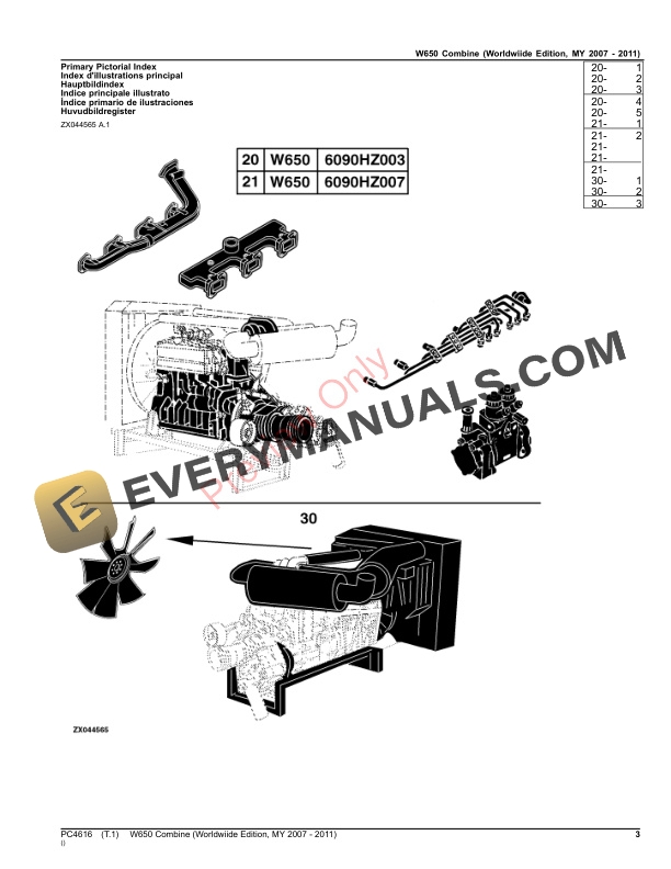 John Deere W650 Combine Parts Catalog PC4616 02NOV23 4 John Deere W650 Combine Parts Catalog PC4616 02NOV23-3