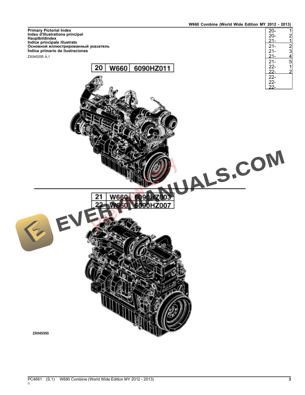 John Deere W660 Combine Parts Catalog PC4661 06OCT23-3