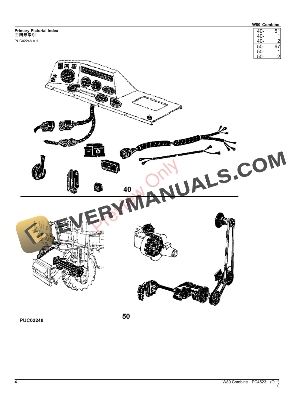 John Deere W80 Combine Parts Catalog PC4523 16JUL23-4