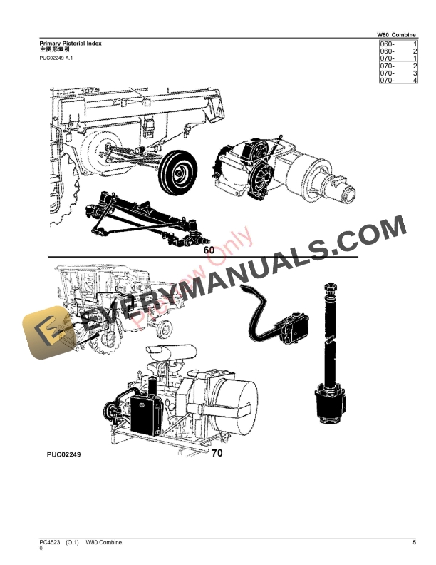 John Deere W80 Combine Parts Catalog PC4523 16JUL23-5