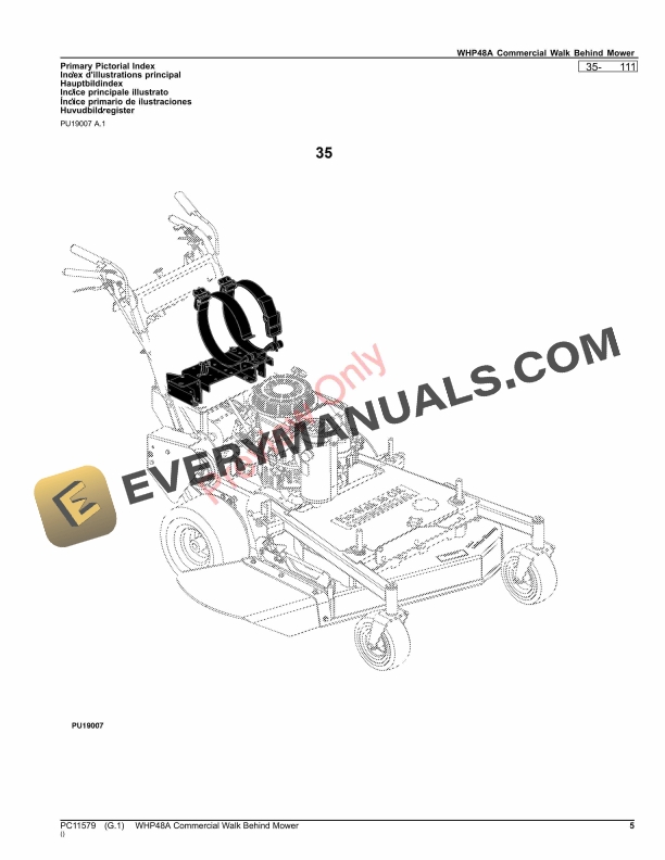 John Deere WHP48A Commercial Walk Behind Mower Parts Catalog PC11579 26AUG23 6 John Deere WHP48A Commercial Walk Behind Mower Parts Catalog PC11579 26AUG23 5