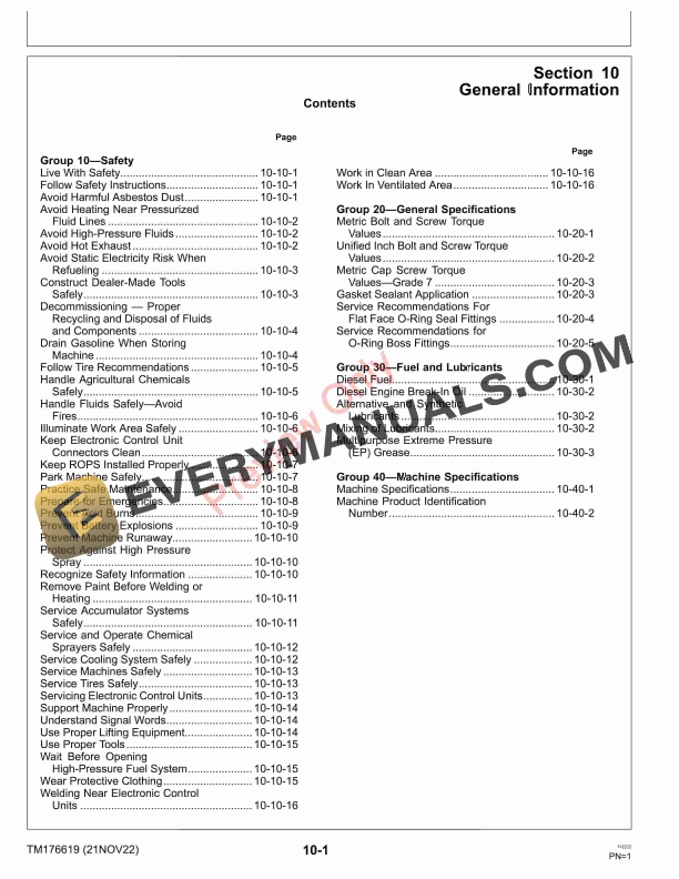 John Deere Wide Area Mower 1600 Series III Turbo (680001-) Technical Manual TM176619 21NOV22 7 John Deere Wide Area Mower 1600 Series III Turbo 680001 Technical Manual TM176619 21NOV22 5