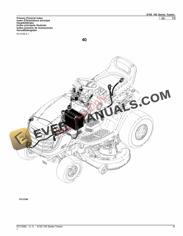 John Deere X105 100 Series Tractor Parts Catalog PC12385 03SEP23-5