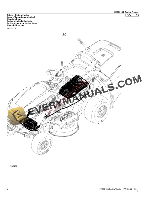 John Deere X115R 100 Series Tractor Parts Catalog PC12386 26AUG23-4
