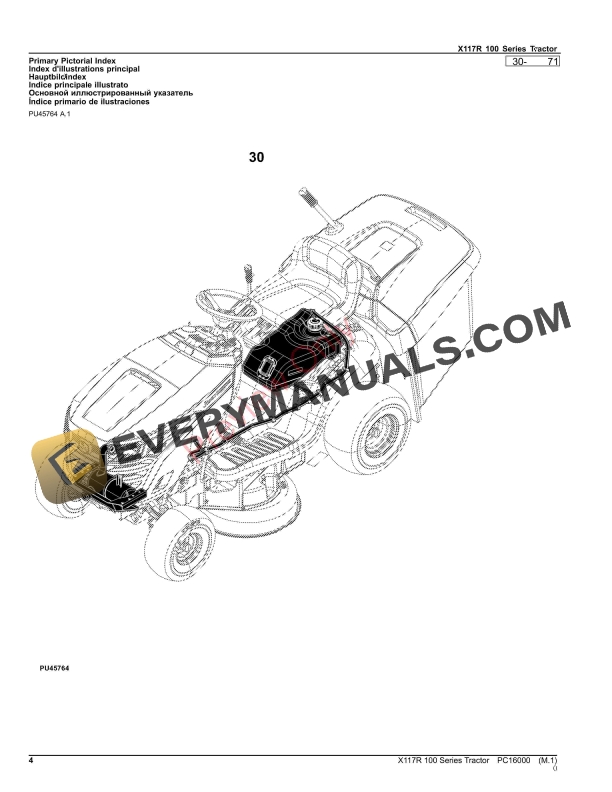 John Deere X117R 100 Series Tractor Parts Catalog PC16000 05SEP23-4