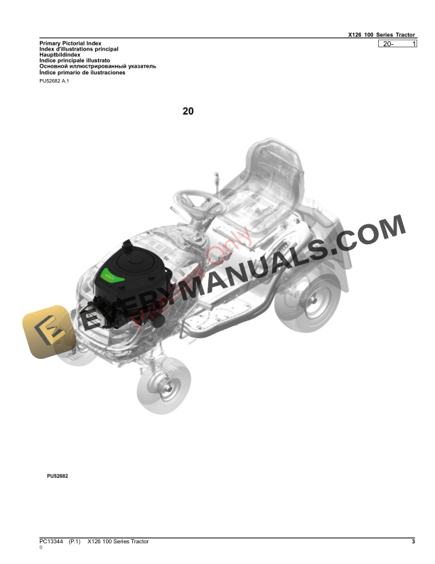 John Deere X126 100 Series Tractor Parts Catalog PC13344 23NOV23-3
