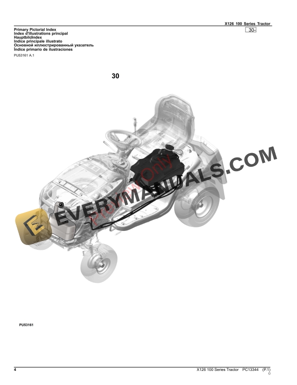 John Deere X126 100 Series Tractor Parts Catalog PC13344 23NOV23-4