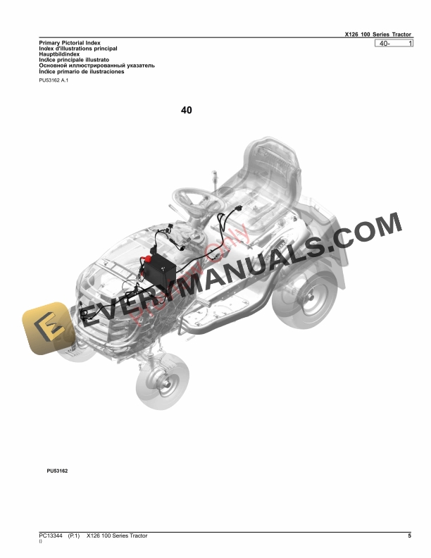 John Deere X126 100 Series Tractor Parts Catalog PC13344 23NOV23-5