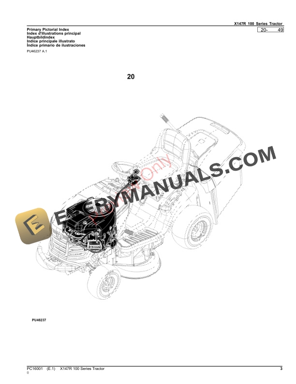 John Deere X147R 100 Series Tractor Parts Catalog PC16001 05SEP23-3