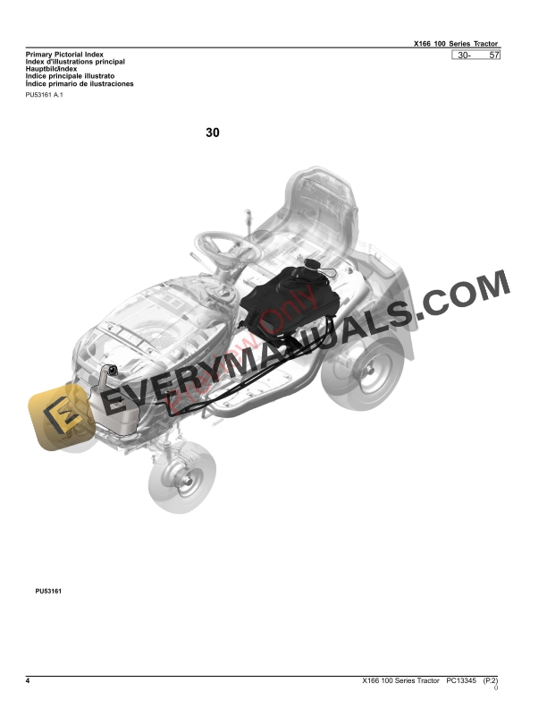 John Deere X166 100 Series Tractor Parts Catalog PC13345 29JUN23-4