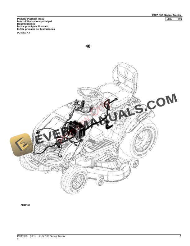 John Deere X167 (100 Series) Tractor Parts Catalog PC13999 26NOV23-5